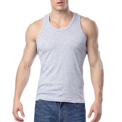 Giubbotto da fitness traspirante uomo senza maniche Serbatoio per abbigliamento sportivo con stampa digitale