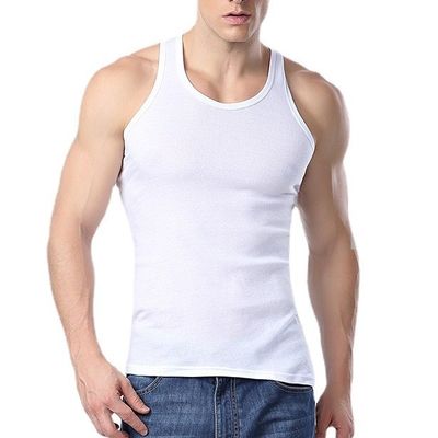 Giubbotto da fitness traspirante uomo senza maniche Serbatoio per abbigliamento sportivo con stampa digitale