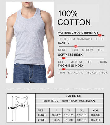 Giubbotto da fitness traspirante uomo senza maniche Serbatoio per abbigliamento sportivo con stampa digitale