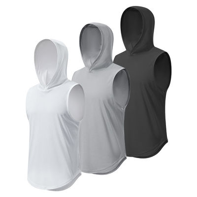 XMAMLON RTS OEM Quick Dry Gym Tank Sleeveless Bodybuilding Top con cappuccio per uomini