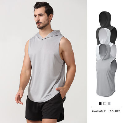 XMAMLON RTS OEM Quick Dry Gym Tank Sleeveless Bodybuilding Top con cappuccio per uomini