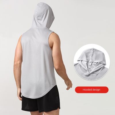 XMAMLON RTS OEM Quick Dry Gym Tank Sleeveless Bodybuilding Top con cappuccio per uomini
