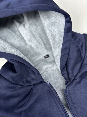 100% poliestere maniche lunghe uomo spessito con cappuccio due pezzi set per sport invernali