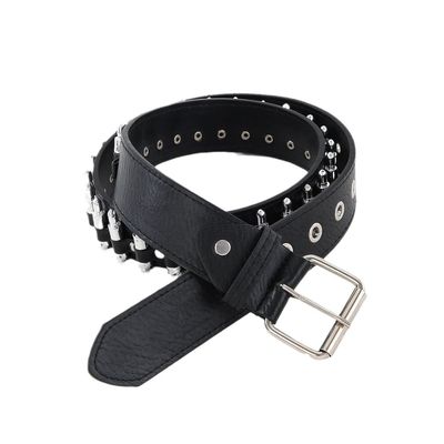 Stile ordinario 2-4 cm cintura di rivetta western punk maschile con decorazione pantaloncino a guinzaglio liscio