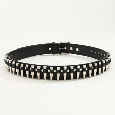 Stile ordinario 2-4 cm cintura di rivetta western punk maschile con decorazione pantaloncino a guinzaglio liscio