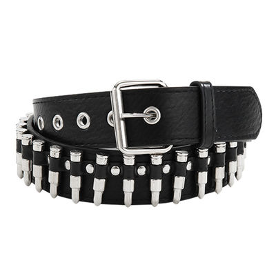 Stile ordinario 2-4 cm cintura di rivetta western punk maschile con decorazione pantaloncino a guinzaglio liscio