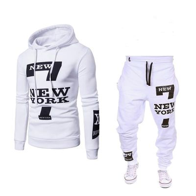 Pullover a modello solido Sweatshirt sportivo pelliccia indossare felpa con cappuccio e jogger set per uomini