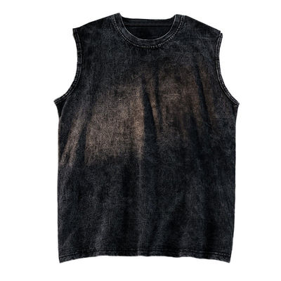Stampato 230G cotone Vintage Ropa gilet da ginnastica per uomini Custom Cut Off Sleeveless Tank Top