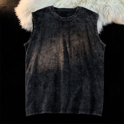 Stampato 230G cotone Vintage Ropa gilet da ginnastica per uomini Custom Cut Off Sleeveless Tank Top
