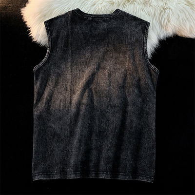 Stampato 230G cotone Vintage Ropa gilet da ginnastica per uomini Custom Cut Off Sleeveless Tank Top