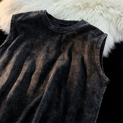 Stampato 230G cotone Vintage Ropa gilet da ginnastica per uomini Custom Cut Off Sleeveless Tank Top