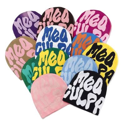 Dom Style 100% Acrilico Jacquard Inverno Custom tessuto Pom Pom Beanie cappello per i giorni freddi