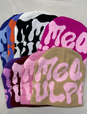 Dom Style 100% Acrilico Jacquard Inverno Custom tessuto Pom Pom Beanie cappello per i giorni freddi