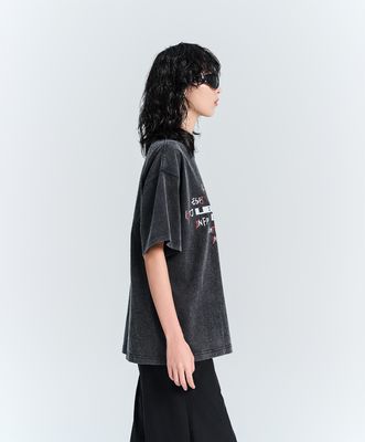 100% di cotone Uomini Donne T-shirt manica corta T-shirt DTG stampa a schermo Puff Acid lavato