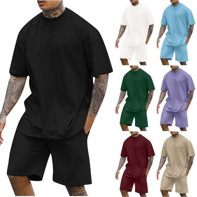 10000 quantità T-shirt e pantaloncini da due pezzi da uomo con collo rotondo e peso di altri tessuti