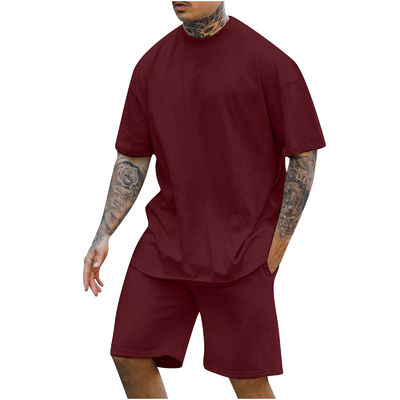 10000 quantità T-shirt e pantaloncini da due pezzi da uomo con collo rotondo e peso di altri tessuti