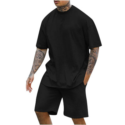 10000 quantità T-shirt e pantaloncini da due pezzi da uomo con collo rotondo e peso di altri tessuti