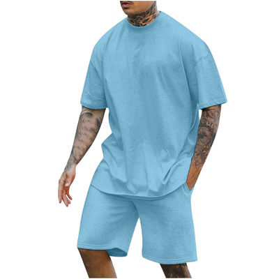 10000 quantità T-shirt e pantaloncini da due pezzi da uomo con collo rotondo e peso di altri tessuti