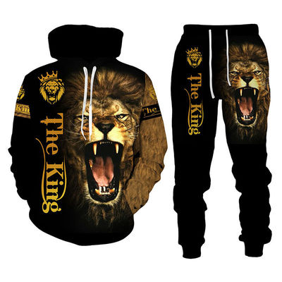 Pullover maschile con cappuccio Costume Lion King Stampa 3D Abbigliamento sportivo Abbigliamento a manica lunga