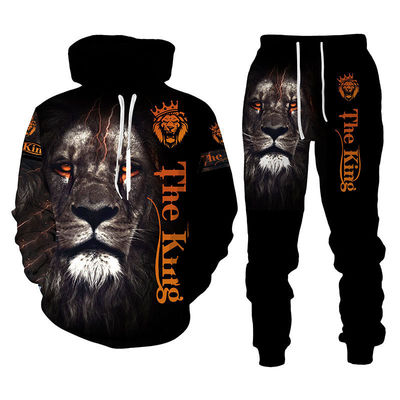 Pullover maschile con cappuccio Costume Lion King Stampa 3D Abbigliamento sportivo Abbigliamento a manica lunga