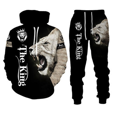 Pullover maschile con cappuccio Costume Lion King Stampa 3D Abbigliamento sportivo Abbigliamento a manica lunga