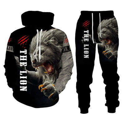 Pullover maschile con cappuccio Costume Lion King Stampa 3D Abbigliamento sportivo Abbigliamento a manica lunga