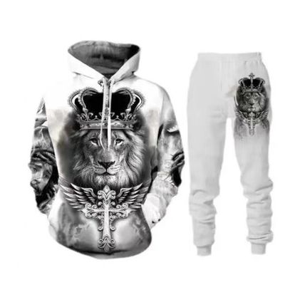 Pullover maschile con cappuccio Costume Lion King Stampa 3D Abbigliamento sportivo Abbigliamento a manica lunga
