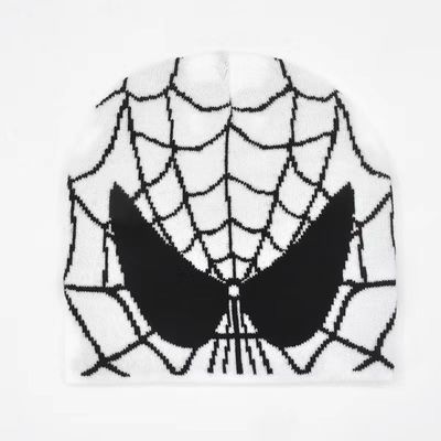Scena di pesca Cappuccio invernale unisex con Web Spider a maglia spessa e stile Y2K