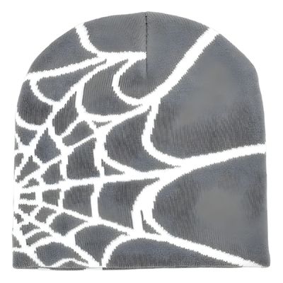 Scena di pesca Cappuccio invernale unisex con Web Spider a maglia spessa e stile Y2K