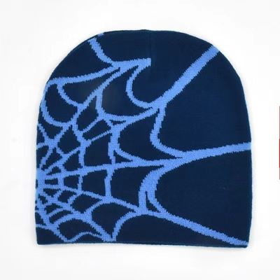 Scena di pesca Cappuccio invernale unisex con Web Spider a maglia spessa e stile Y2K
