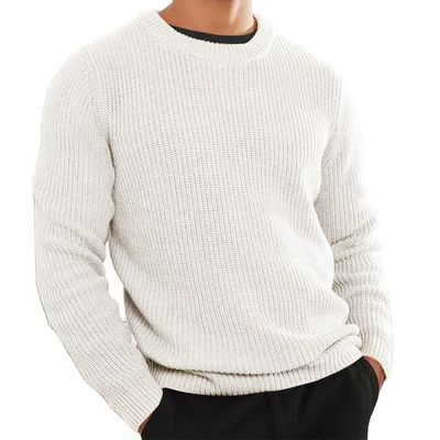 XMAMLON RTS Maglione invernale uomo anti-rughe Maglione a maglia con disegno a colori solidi