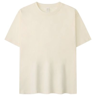 T-shirt azzurro chiaro T-shirt beige semplice per la stampa anti rughe estate