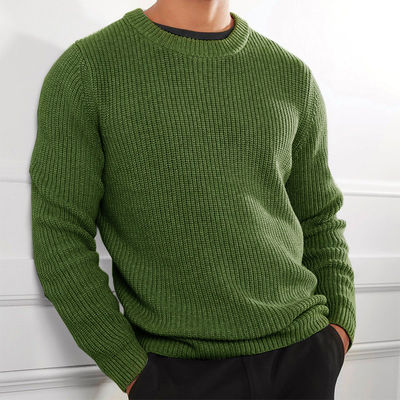 XMAMLON RTS Maglione invernale uomo anti-rughe Maglione a maglia con disegno a colori solidi