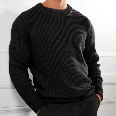 XMAMLON RTS Maglione invernale uomo anti-rughe Maglione a maglia con disegno a colori solidi