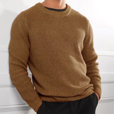 XMAMLON RTS Maglione invernale uomo anti-rughe Maglione a maglia con disegno a colori solidi
