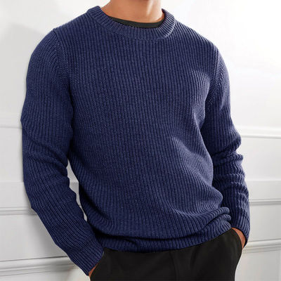 XMAMLON RTS Maglione invernale uomo anti-rughe Maglione a maglia con disegno a colori solidi