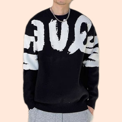 Maglione maschile spessito in caratteri grandi perfetto per la moda invernale e il comfort
