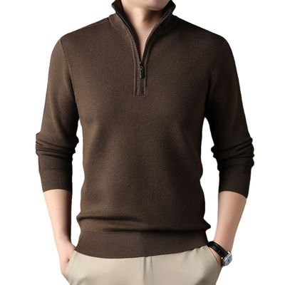 Maglione a maglia maschile a mezza cerniera maschile a maglia acrilica