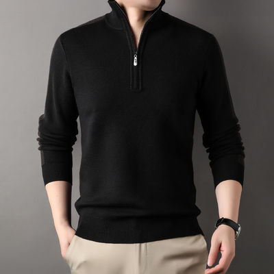 Maglione a maglia maschile a mezza cerniera maschile a maglia acrilica