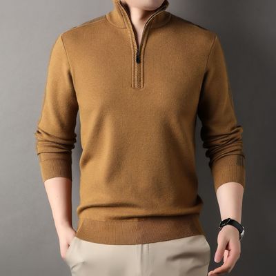 Maglione a maglia maschile a mezza cerniera maschile a maglia acrilica