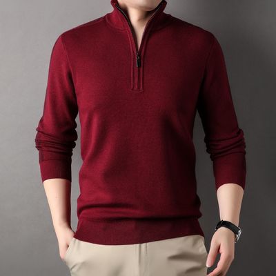 Maglione a maglia maschile a mezza cerniera maschile a maglia acrilica