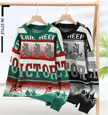 Logo personalizzato Jacquard Maglione maschile in stile casual oversize per il comfort invernale