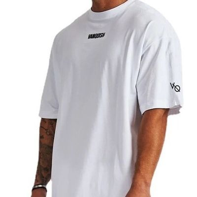 Summer Essential T-shirt maschile di grandi dimensioni in metodo di tessitura a maglia e modello di stampa