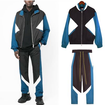 Primavera e autunno poliestere traspirante patchwork abbigliamento da strada abbigliamento da ginnastica per uomini