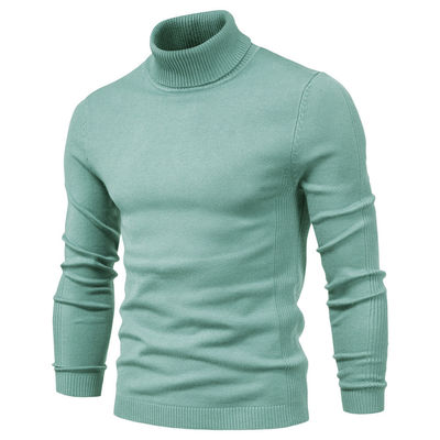 Pullover di colore solido di viscosa/cotone Pullover slim fit Turtle Neck per abbigliamento casual maschile
