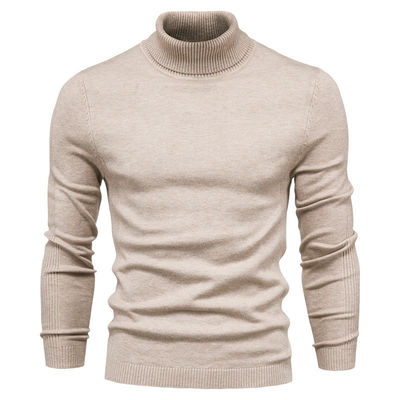 Pullover di colore solido di viscosa/cotone Pullover slim fit Turtle Neck per abbigliamento casual maschile