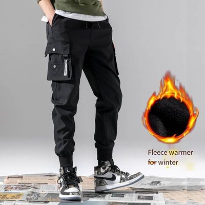 Pantaloni da carico stampati da uomo con tasche Medio vita più lana in poliestere/cotone a maglia