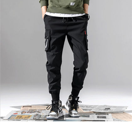 Pantaloni da carico stampati da uomo con tasche Medio vita più lana in poliestere/cotone a maglia