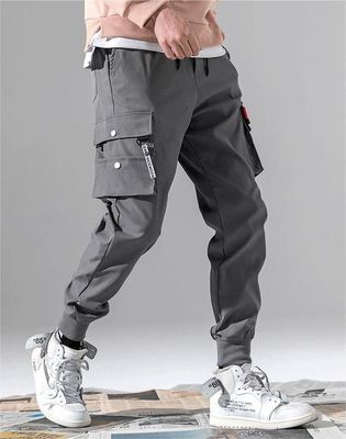 Pantaloni da carico stampati da uomo con tasche Medio vita più lana in poliestere/cotone a maglia