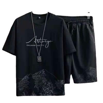 Semplicemente elegante T-shirt maschile stile abito estivo casual con pantaloncini a secco rapido